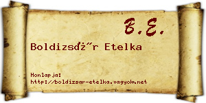 Boldizsár Etelka névjegykártya